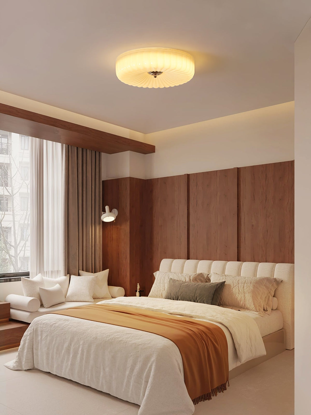 Velalian Glass Flush Mount Ceiling Light