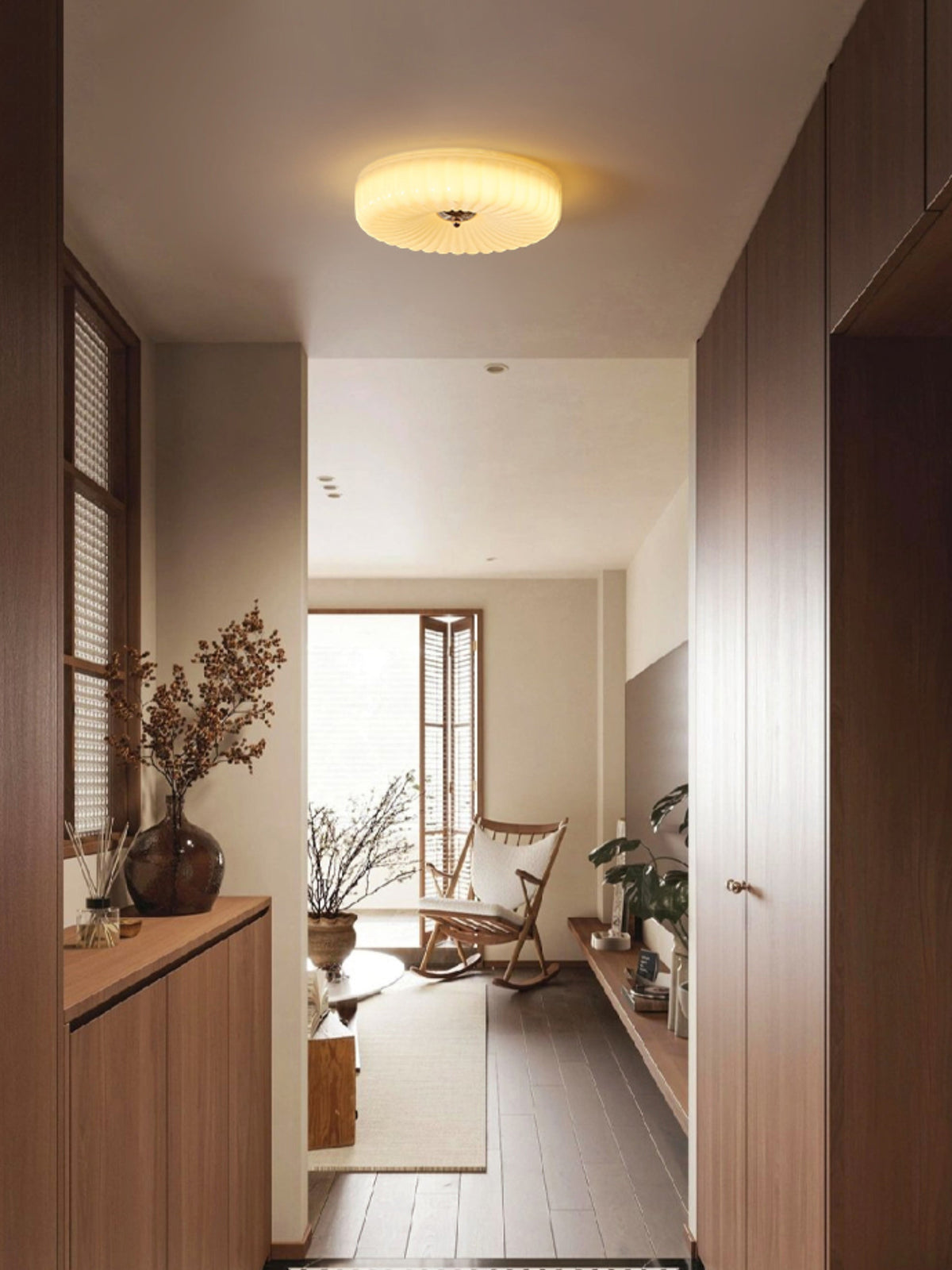 Velalian Glass Flush Mount Ceiling Light