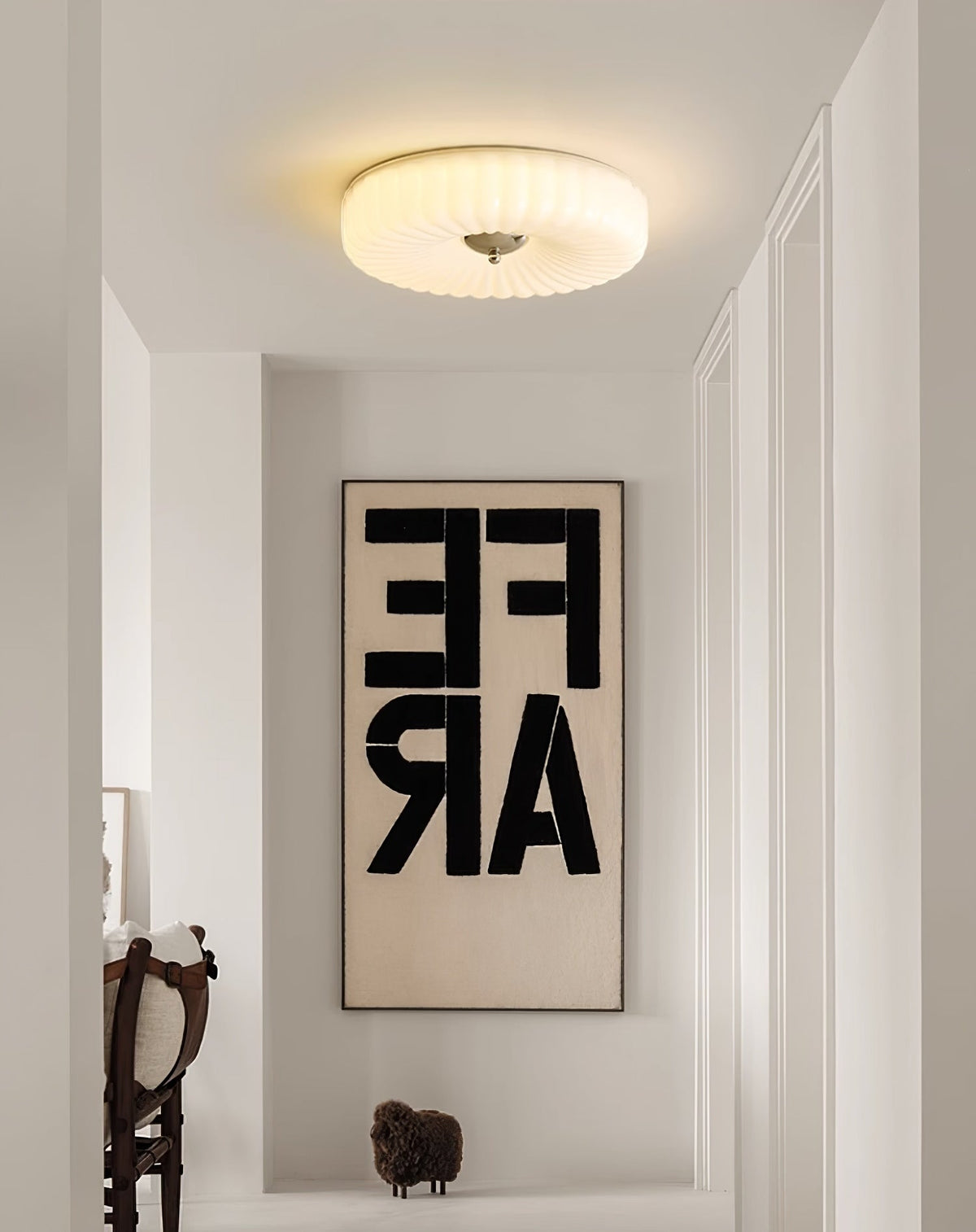 Velalian Glass Flush Mount Ceiling Light