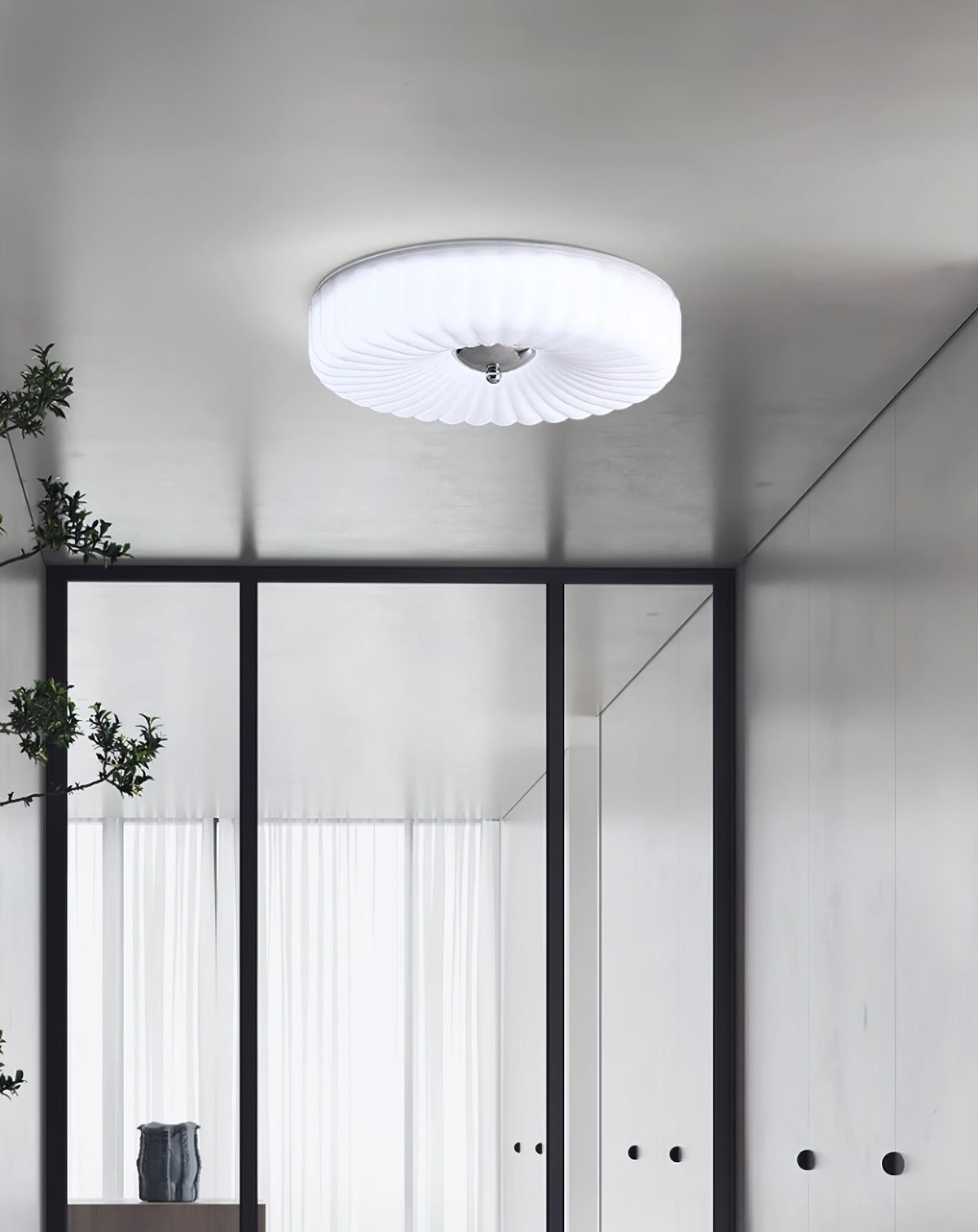 Velalian Glass Flush Mount Ceiling Light
