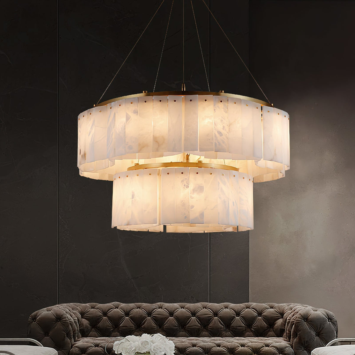 Albeena Modern Luxury Minimalist Alabaster Chandelier
