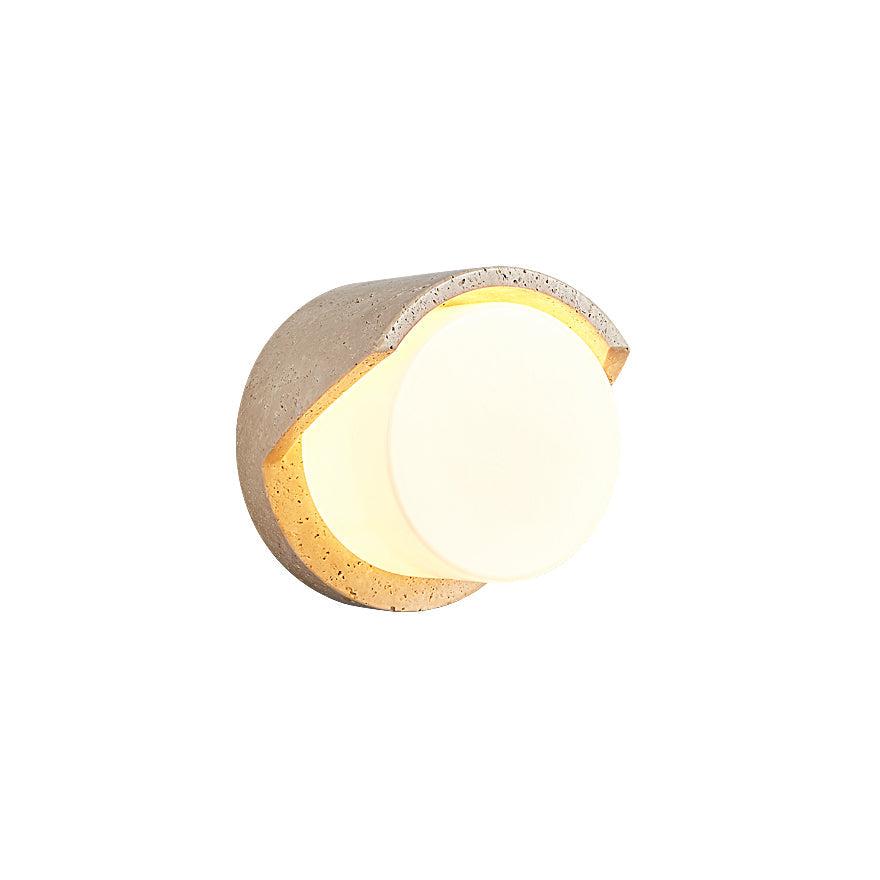 Noraelle Travertine Glass Wall Lamp