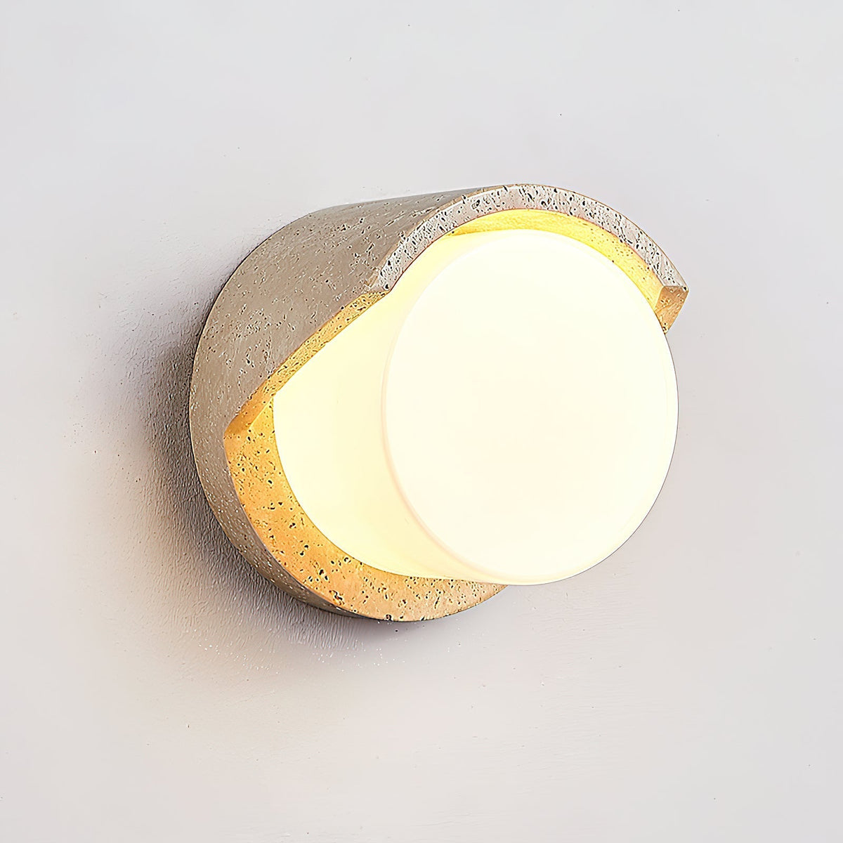 Noraelle Travertine Glass Wall Lamp