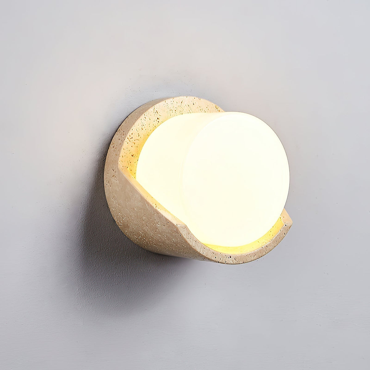 Noraelle Travertine Glass Wall Lamp