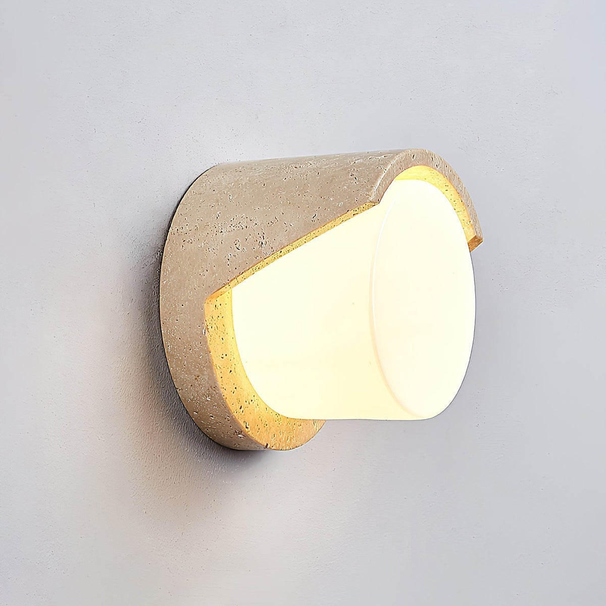Noraelle Travertine Glass Wall Lamp