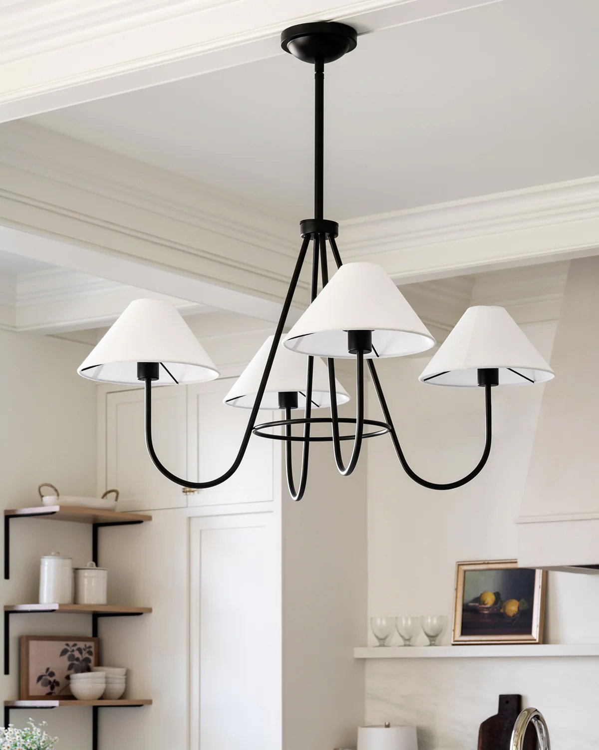 Serueon Vintage Industrial Black Fabric Chandelier