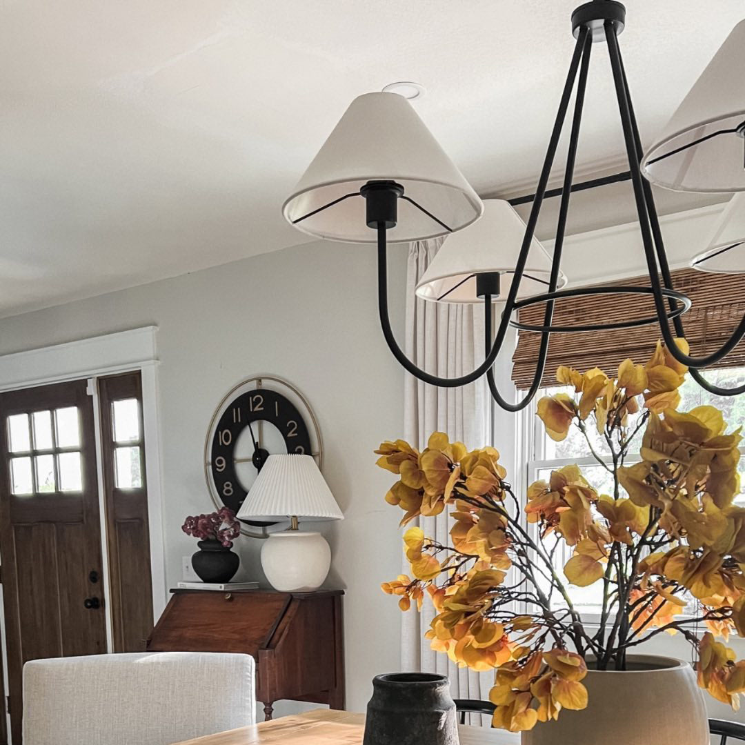Serueon Vintage Industrial Black Fabric Chandelier
