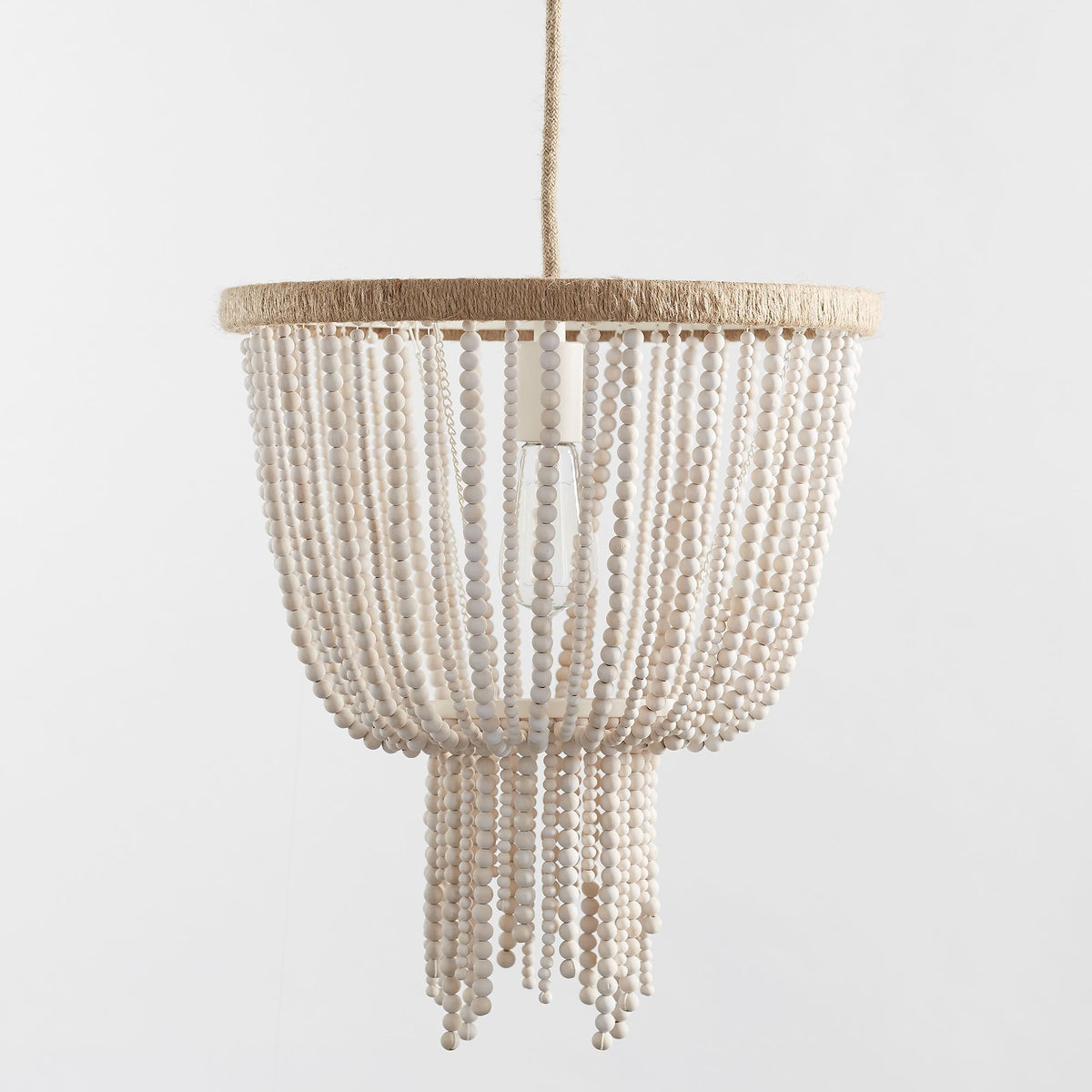 Himinuvyi Modern Beaded Wooden Rope Metal Chandelier