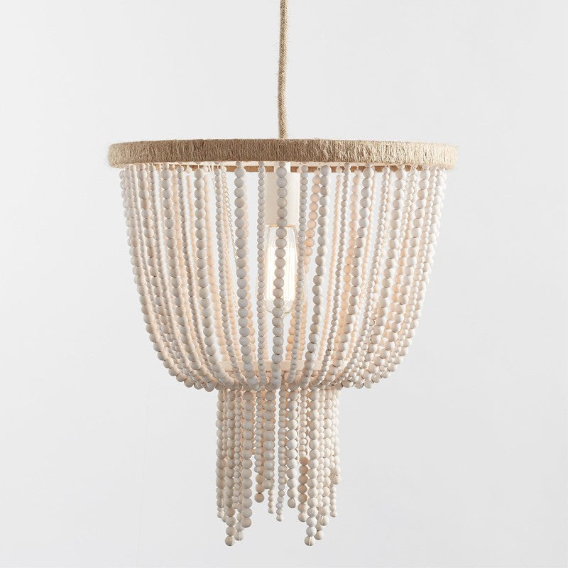 Himinuvyi Modern Beaded Wooden Rope Metal Chandelier