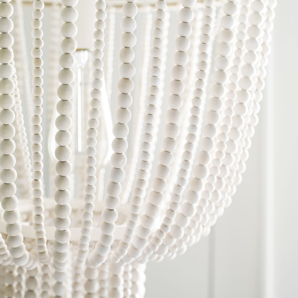 Himinuvyi Modern Beaded Wooden Rope Metal Chandelier