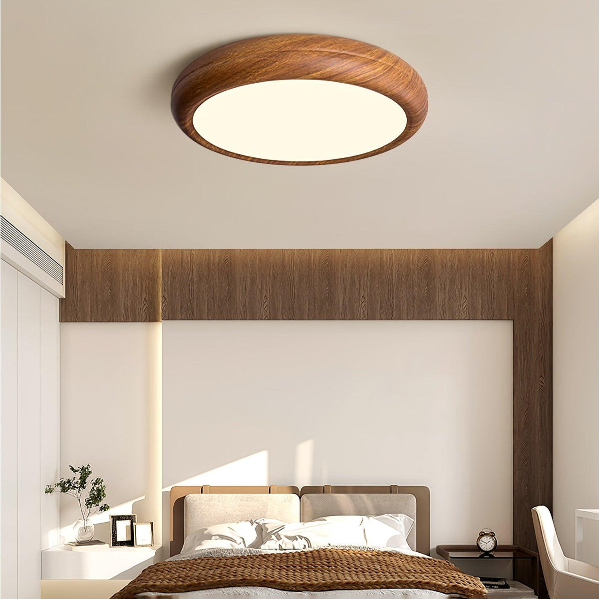 Elda Wood Wood Grain Round Ceiling Light