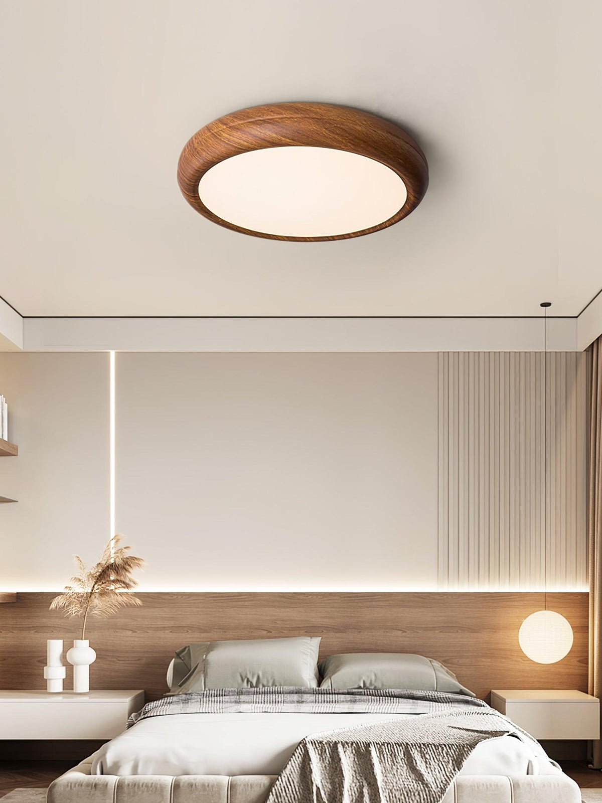 Elda Wood Wood Grain Round Ceiling Light