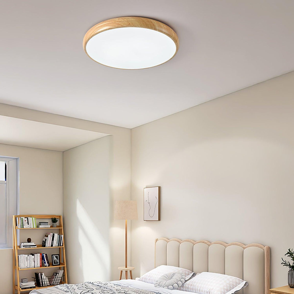 Gigenek Wood Grain Round Ceiling Light