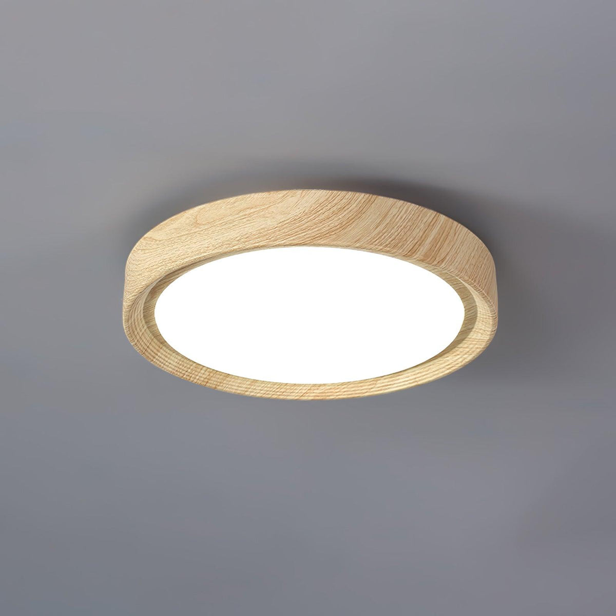 Gigenek Wood Grain Round Ceiling Light