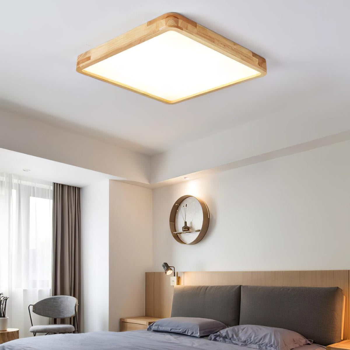 Edenford Wooden Geometric Flush Mount Ceiling Light