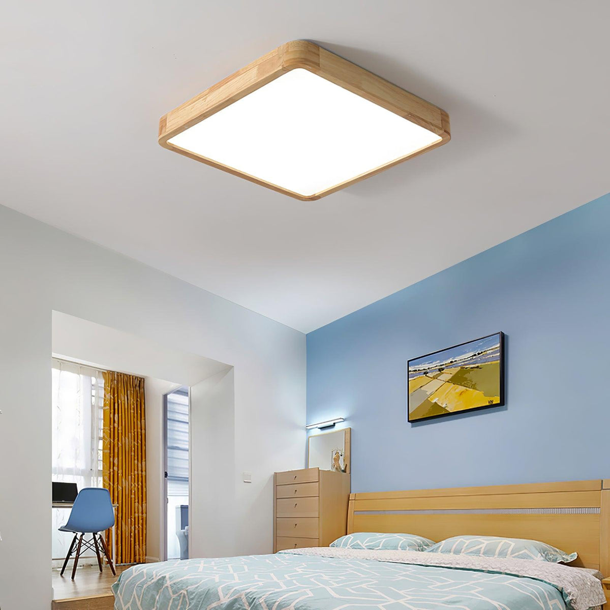 Delebom Wooden Geometric Ceiling Light