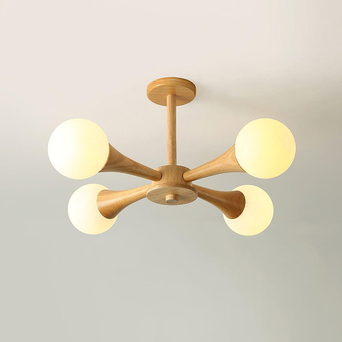 Drae Chandelier Wooden Globe Retro