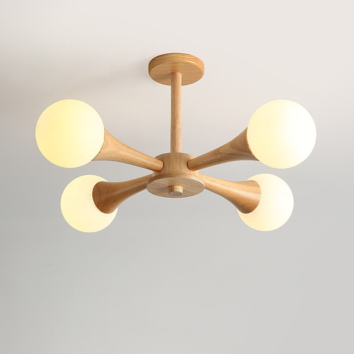 Drae Chandelier Wooden Globe Retro