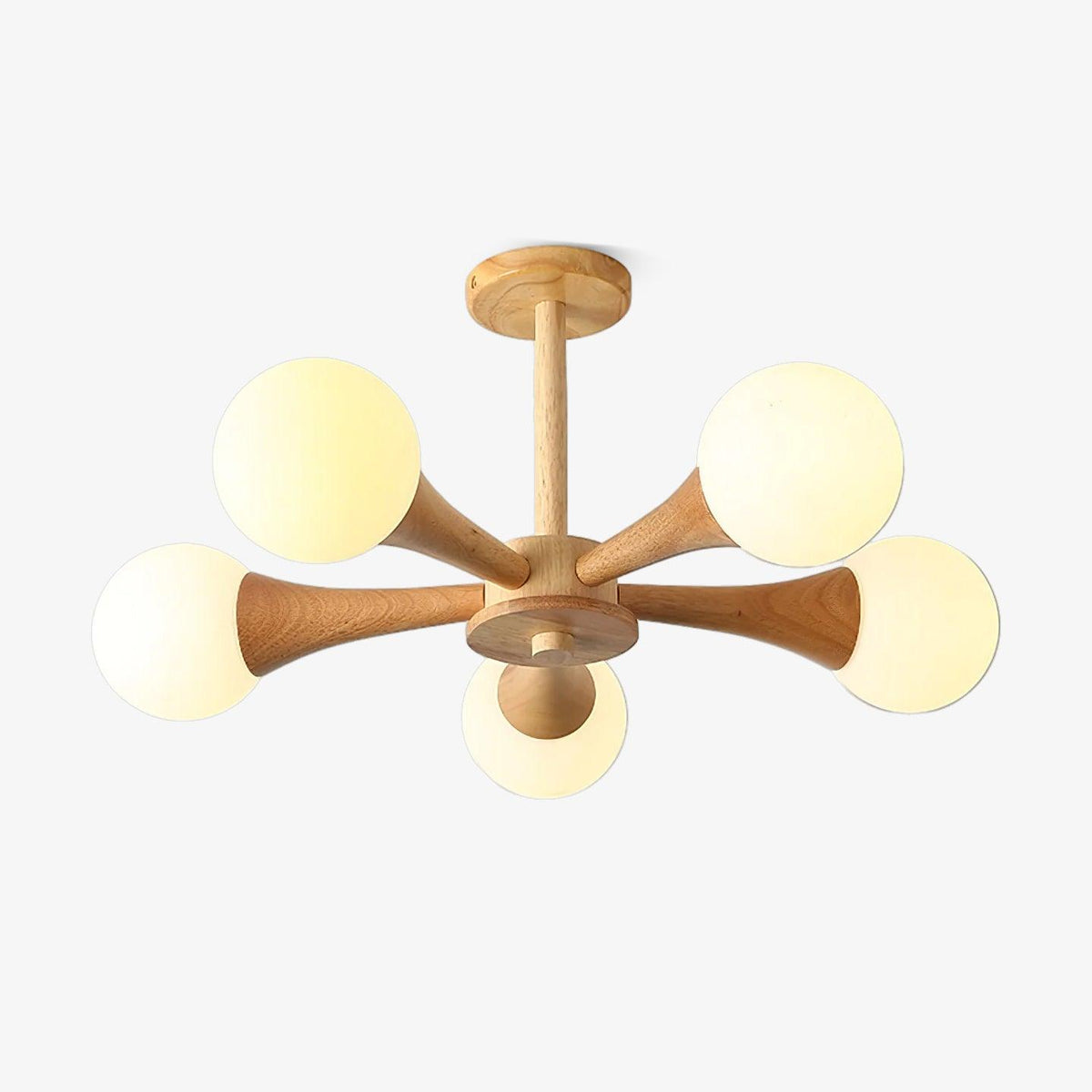 Drae Chandelier Wooden Globe Retro