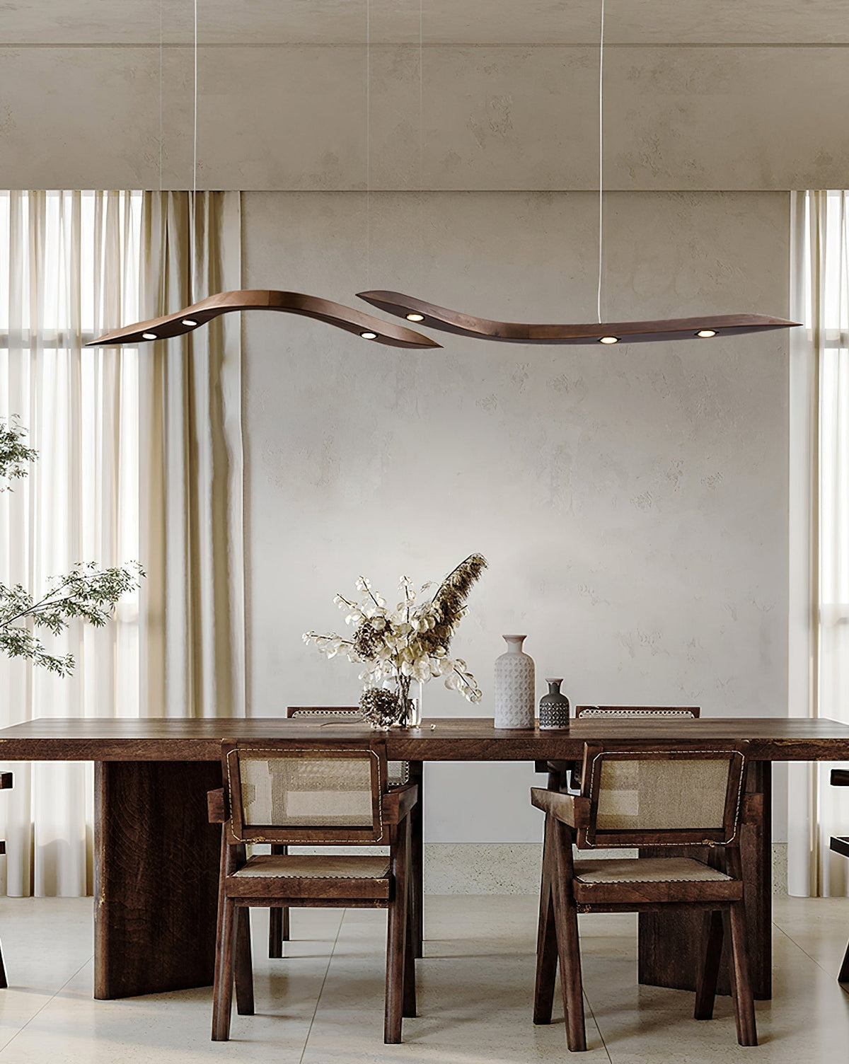 Queral Flow Minimalist Wood Pendant Lamp