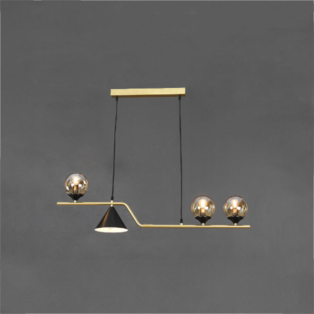 Nedabor Modern LED Pendant Light Black/Gold Glass Living Room/Bedroom