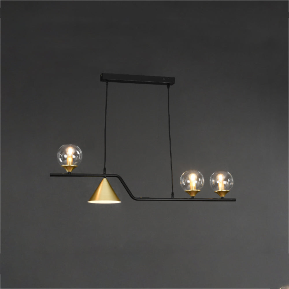 Nedabor Modern LED Pendant Light Black/Gold Glass Living Room/Bedroom