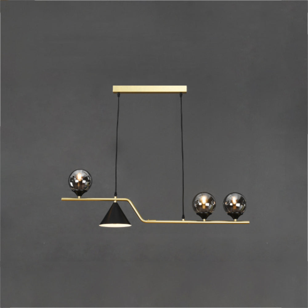 Nedabor Modern LED Pendant Light Black/Gold Glass Living Room/Bedroom