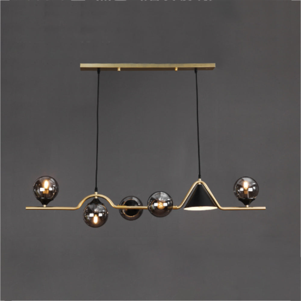 Nedabor Modern LED Pendant Light Black/Gold Glass Living Room/Bedroom