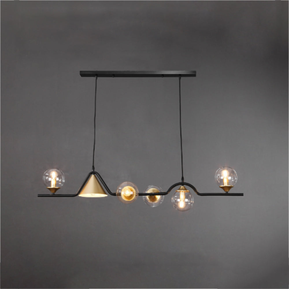 Nedabor Modern LED Pendant Light Black/Gold Glass Living Room/Bedroom