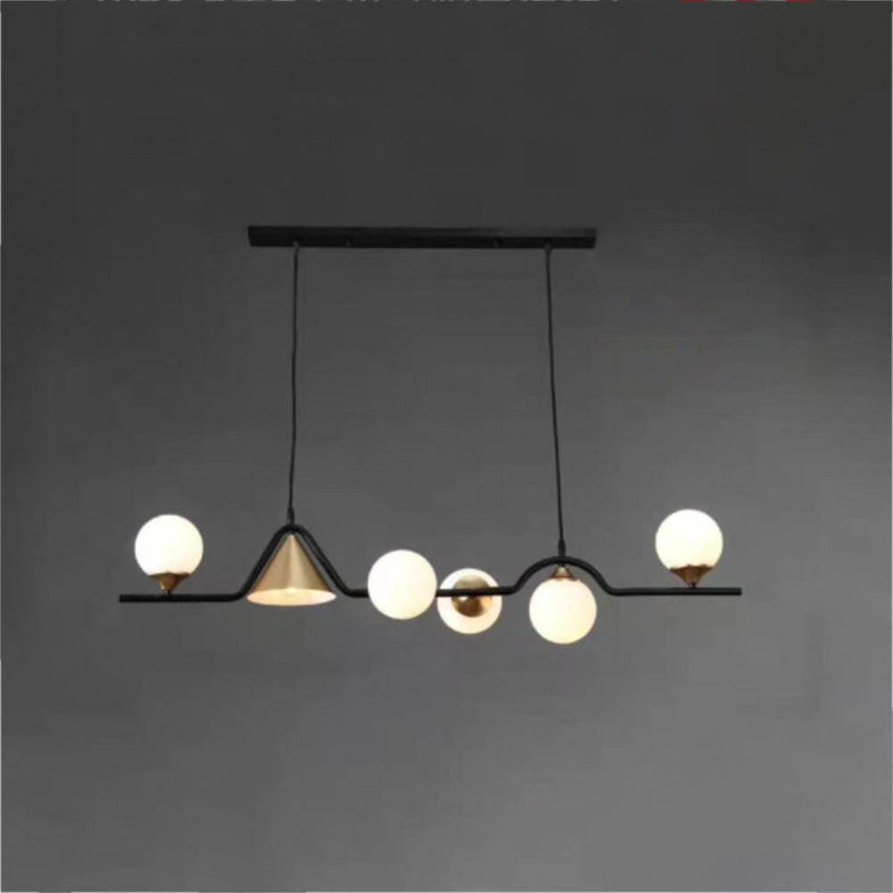 Nedabor Modern LED Pendant Light Black/Gold Glass Living Room/Bedroom