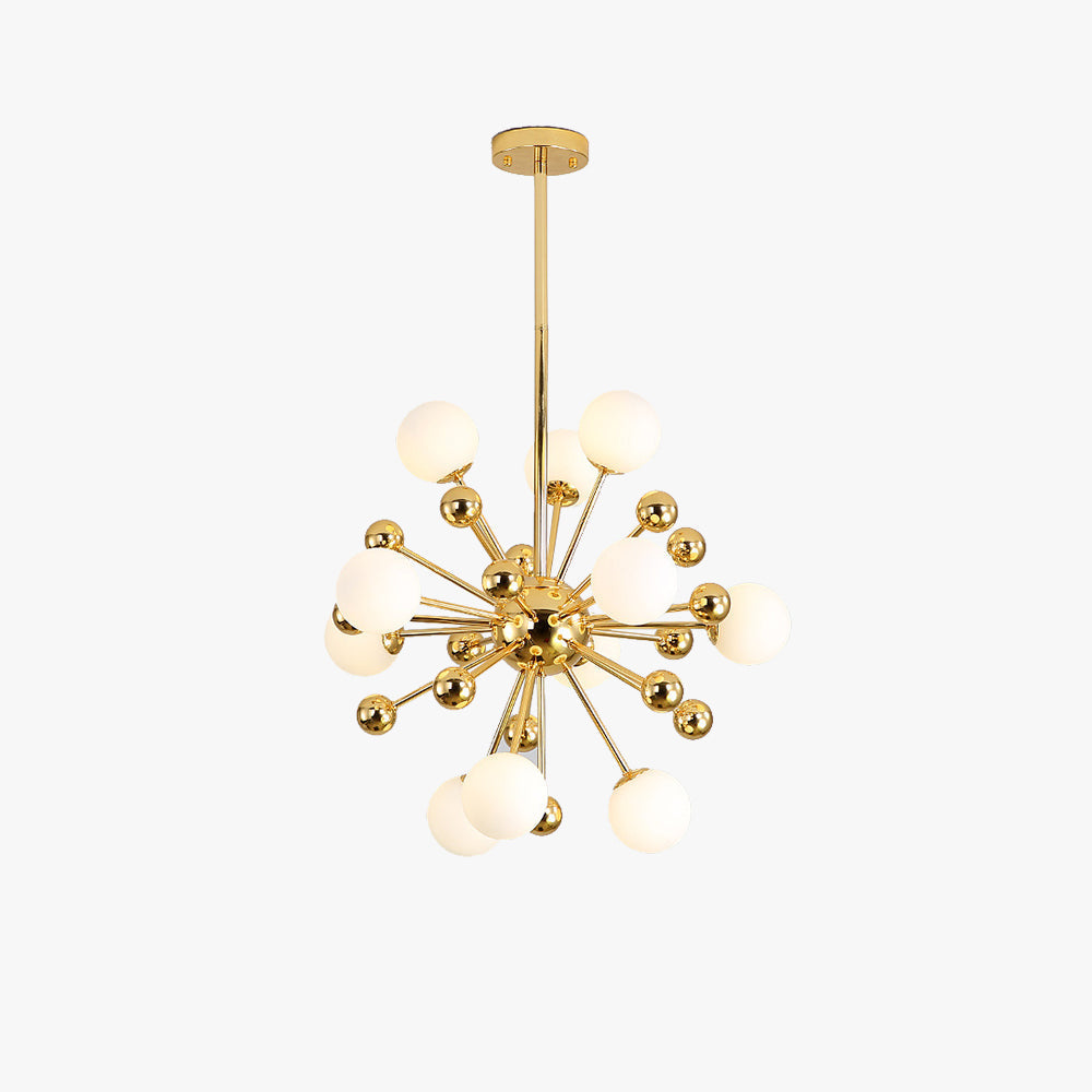 Kasivuro Nordic Firework LED Chandelier Golden Metal Living Room