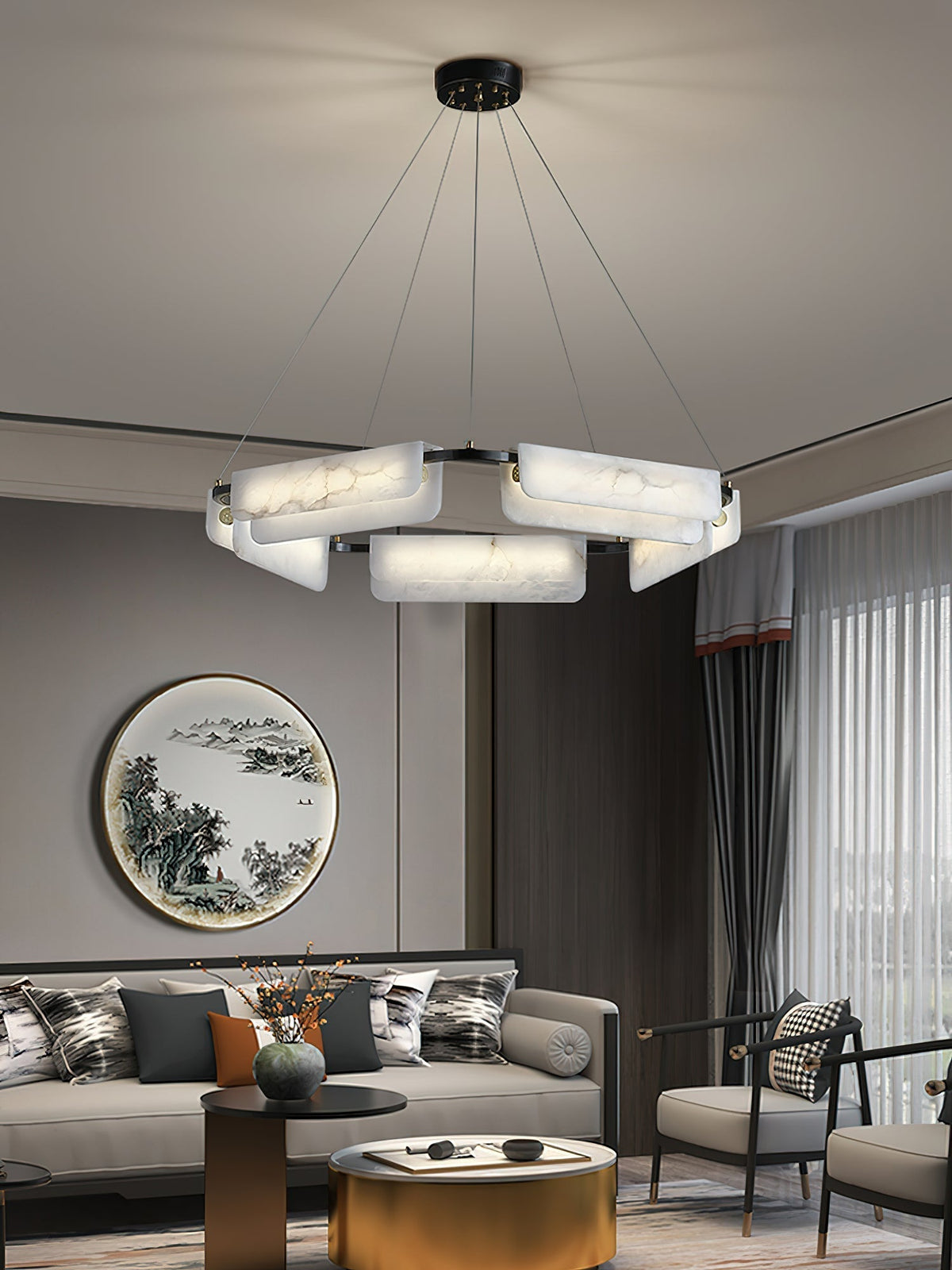 Eiruine Postmodern Luxury Alabaster Chandelier