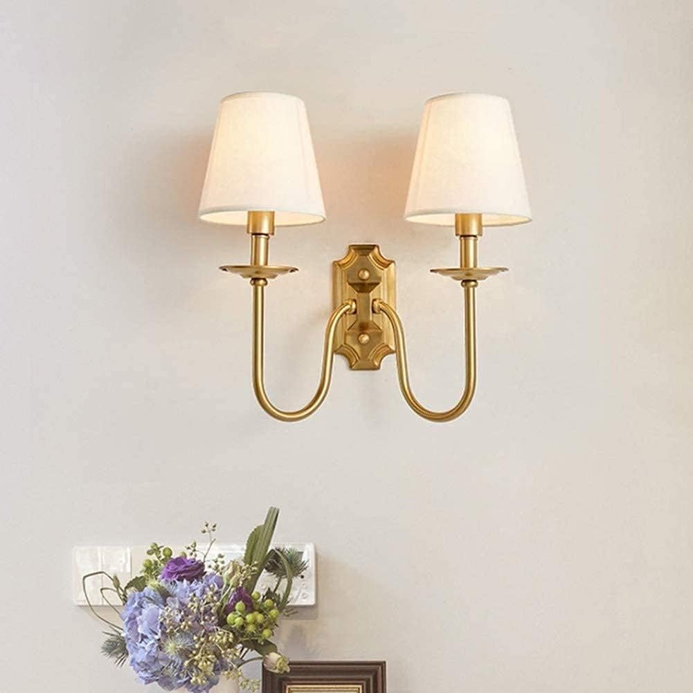 Ribudod Vintage Fabric Shades Wall Lamp