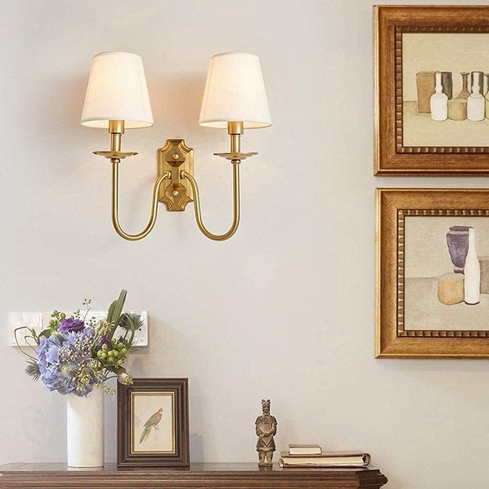 Ribudod Vintage Fabric Shades Wall Lamp