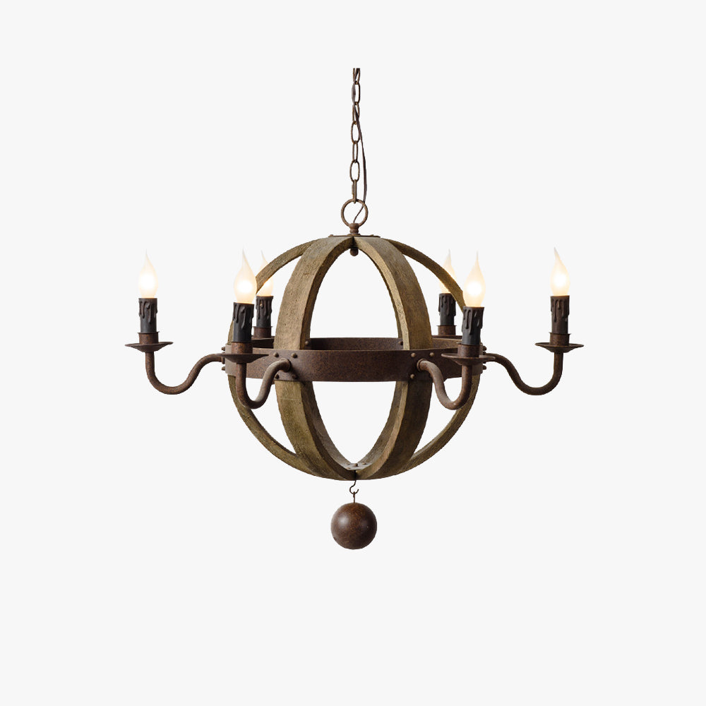 Ripubuni Rustic Pendant Light Wood Metal Corridor Restaurant
