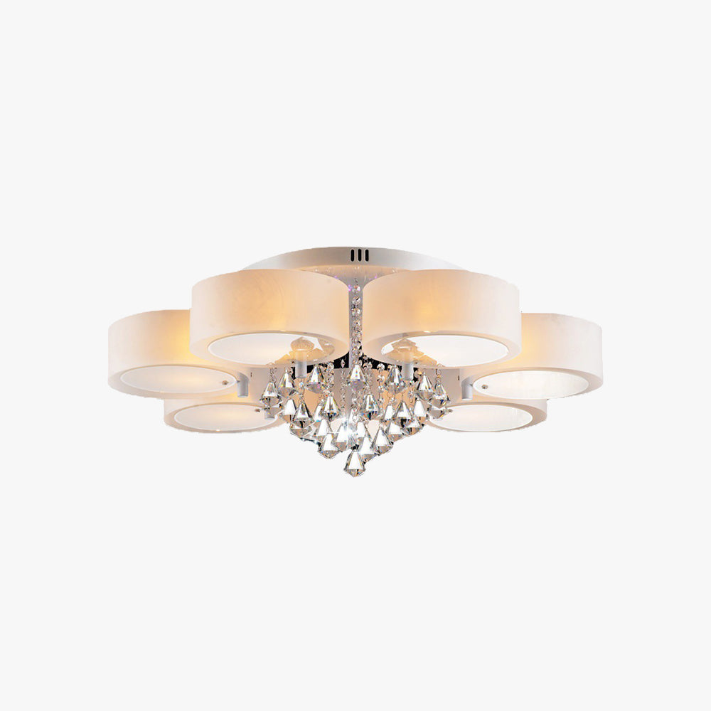 Winaredu Flush Mount Ceiling Light Glass White Modern Round Hallway