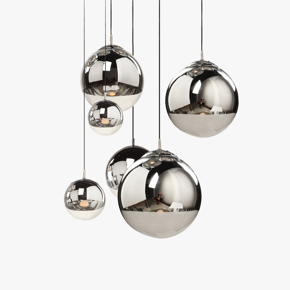 Telatuku Industrial Round Metal Glass Pendant Light Living Room
