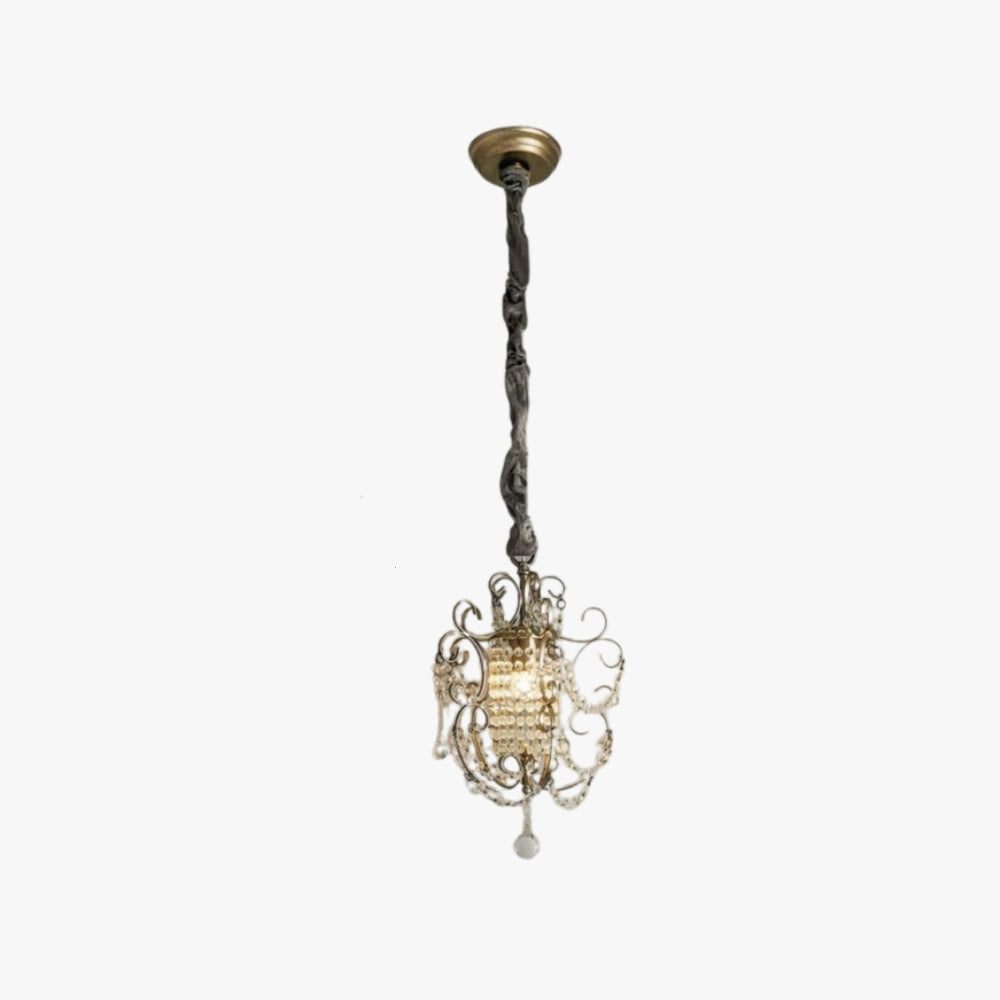 Gugevori Modern Metal Crystal Pendant Light Bedroom