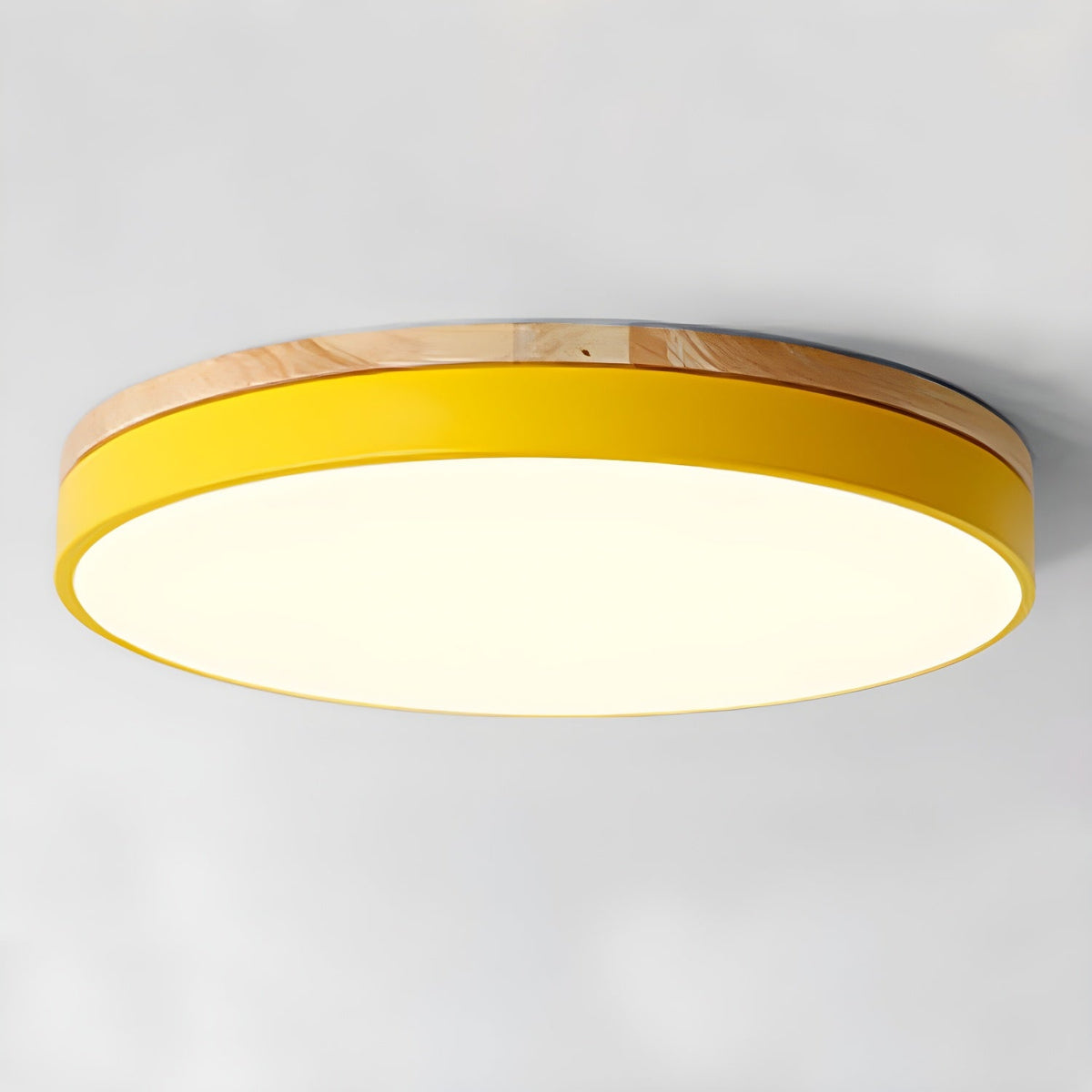 Mireth Ceiling Light Circular Wood Grey Modern Minimalist