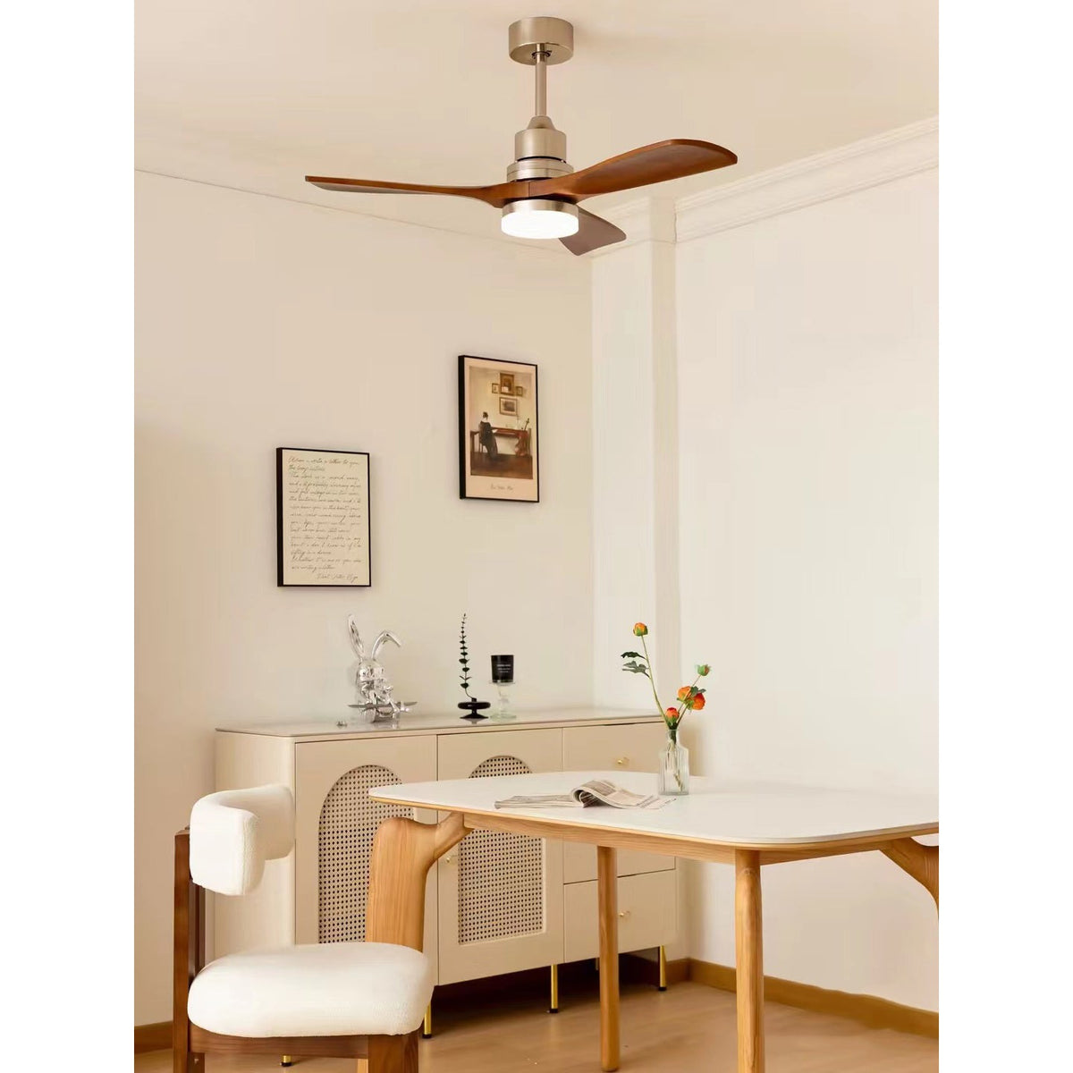 Sylirena Natural Wooden Fan Ceiling Light