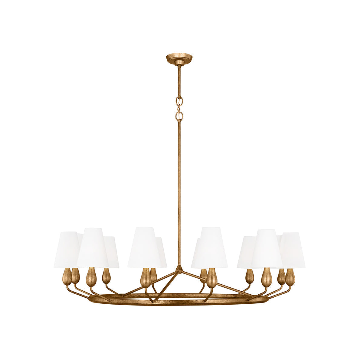 Solerira Vintage Industrial Brass Fabric Chandelier