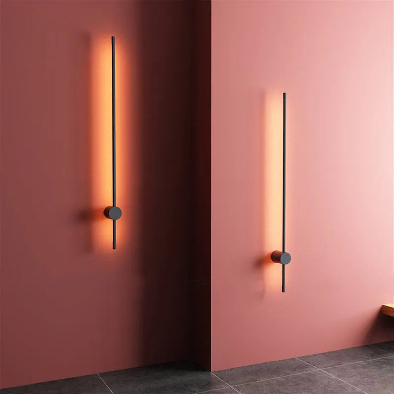 Ravel Minimalist Rotatable Linear Indoor Wall Lamp, Black-Neutral Decor
