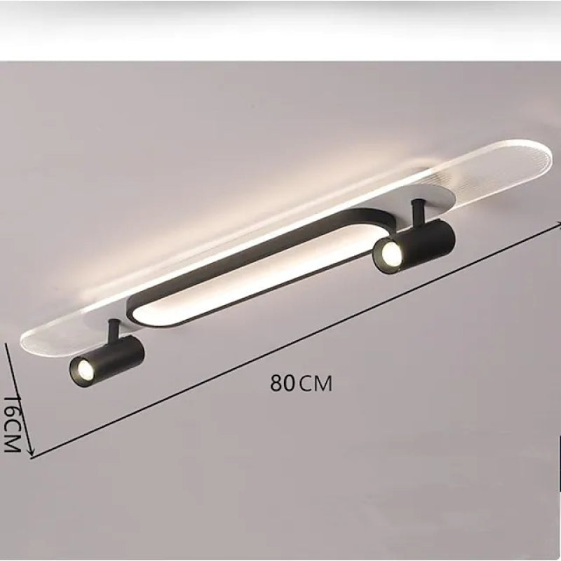 Lugatom Modern Rectangular LED Metal/ Ceiling Light, Black/White