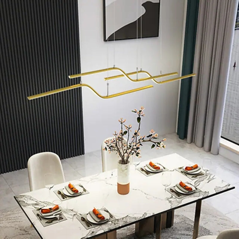 Rimamin Minimalist Geometric Metal 3 Light Pendant Light, Dining Room