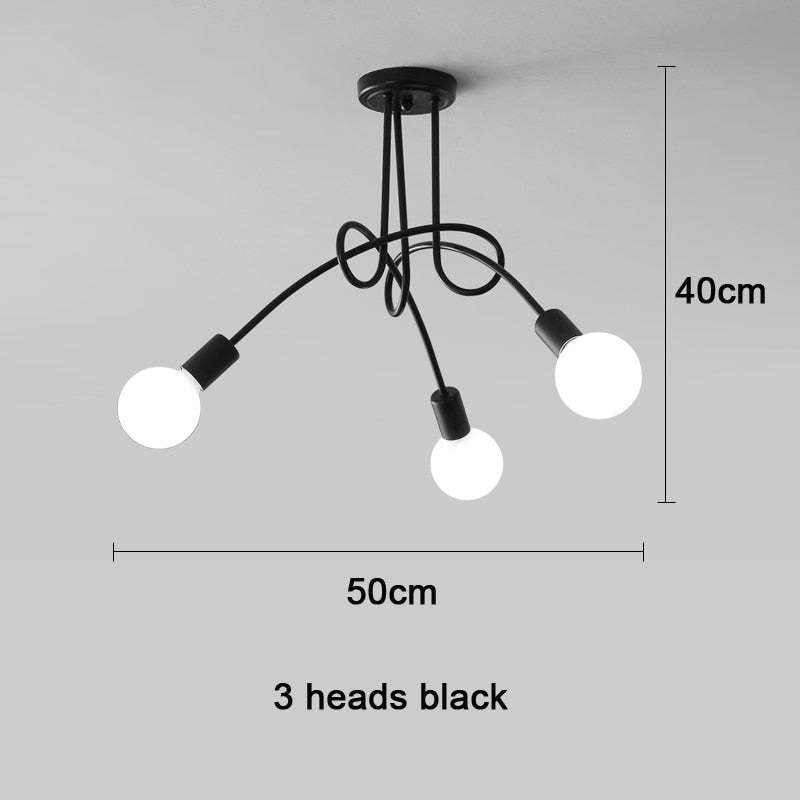 Lopumit Modern Linear Curve Metal Ceiling Light, Dining Room/Living Room