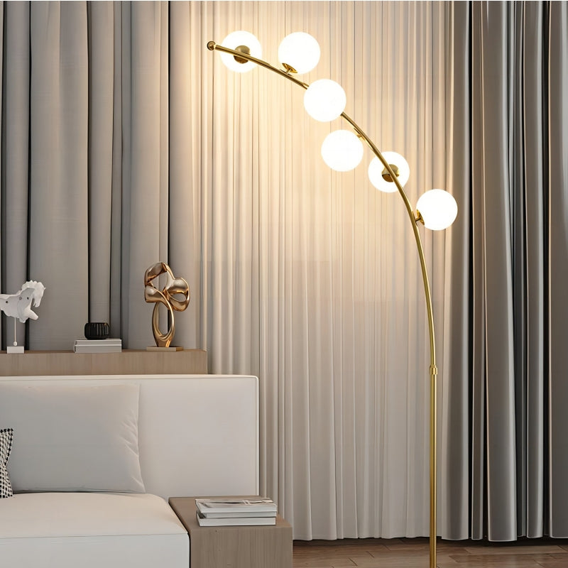 Zubivul Modern Arc Multi Head Bubble Floor Lamp Black/Gold