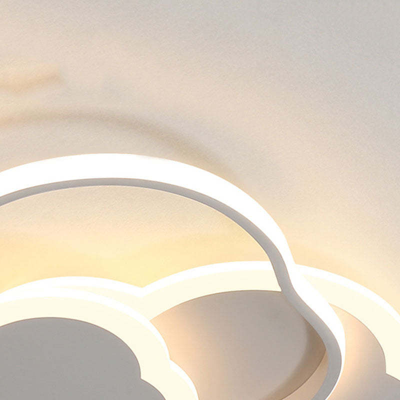 Waredok Modern Ceiling Light Hollow, Cloud Shape, White/Pink