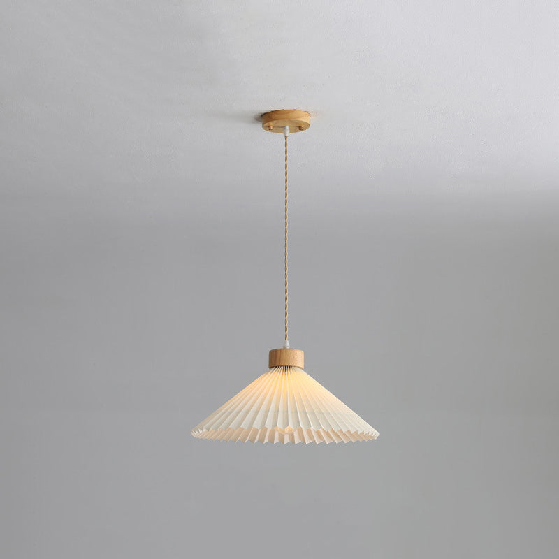 Kebined Pendant Light Umbrella Shape Art, Wood, White, Bedroom