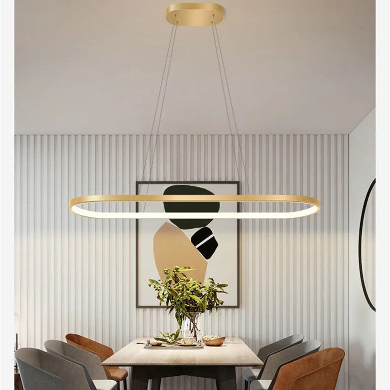 Avenor Minimalist Oval Interior Hanging Pendant Light-Neutral Decor