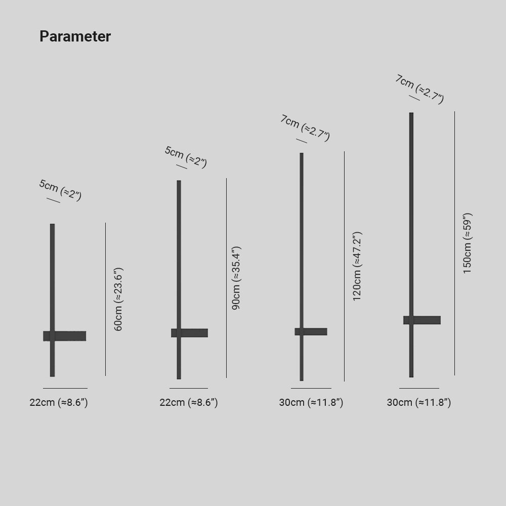 Letigot Minimalist Duo-Linear Outdoor Wall Lamp, Black